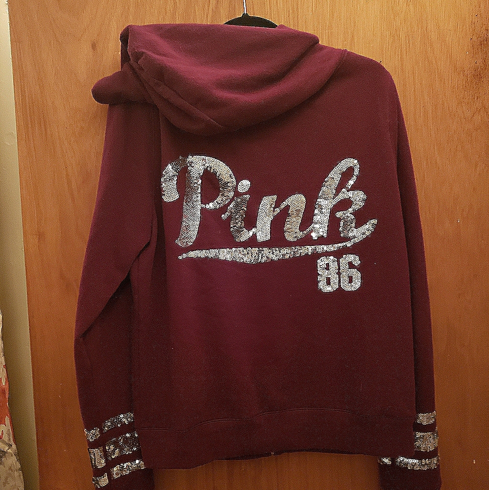Pink zip up sweatshirt